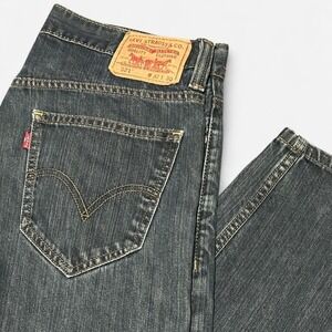 Men's Levi's 521 Size 32x30 Tapered Leg Blue Jeans Medium Wash